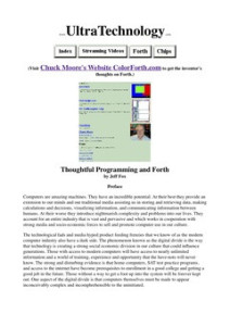 Thoughtful Programming and Forth (Jeff Fox)
